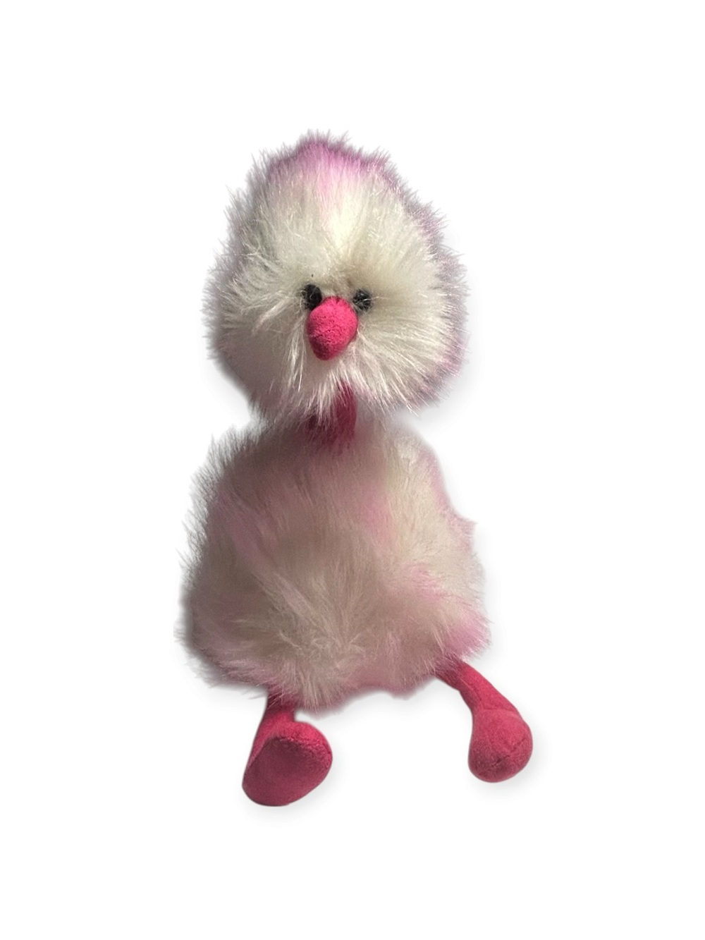 Jellycat Raspberry Ripple Pompom Plush Pink White Ostrich Emu Bird Retired